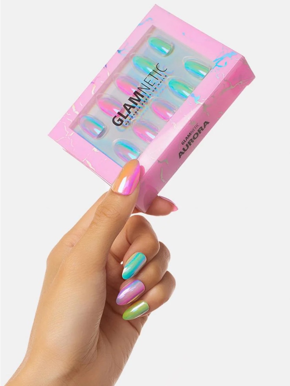 Iridescent Glamnetic Aurora Reusable Press-On Nails *NIB* - Picture 2 of 7